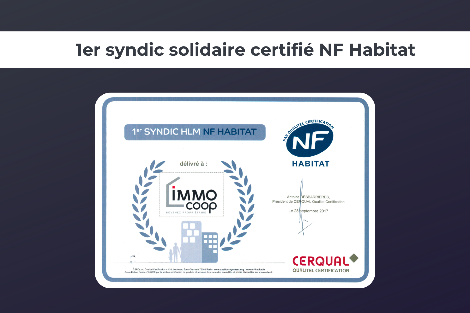 Immocoop syndic solidaire nf habitat